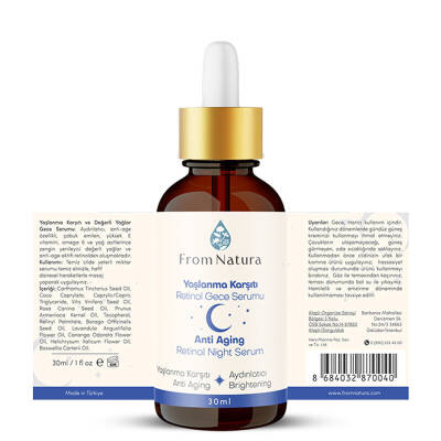 From Natura Yenileyici Yaşlanma Karşıtı Retinol Gece Serumu 30 ml - 2